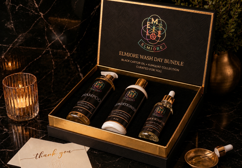 Wash Day Hair Bundle with Black Castor Oil