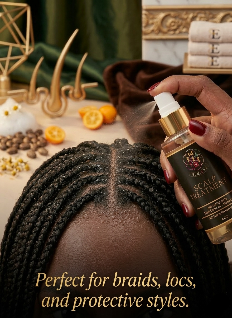 Traitement du cuir chevelu à l'huile de ricin noire (spray anti-démangeaisons)