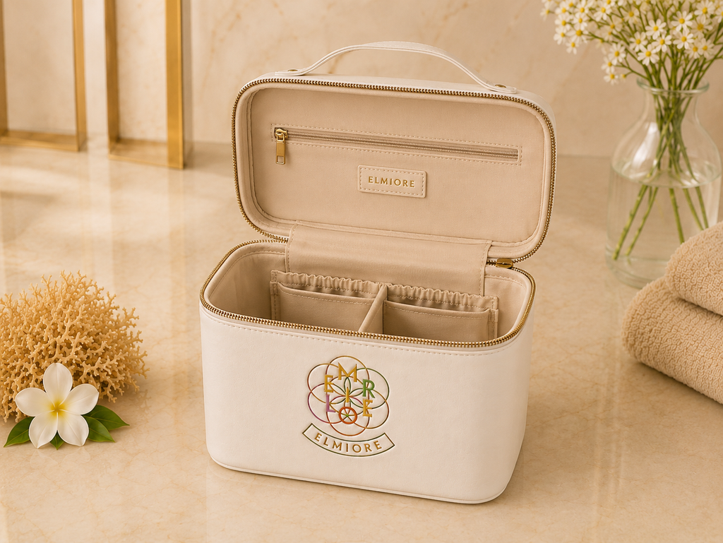 Luxury Elmiore White Cosmetic Bag