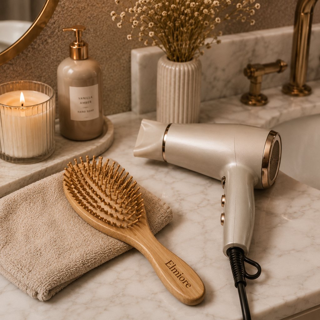 Elmiore Luxury Bamboo Detangling Brush