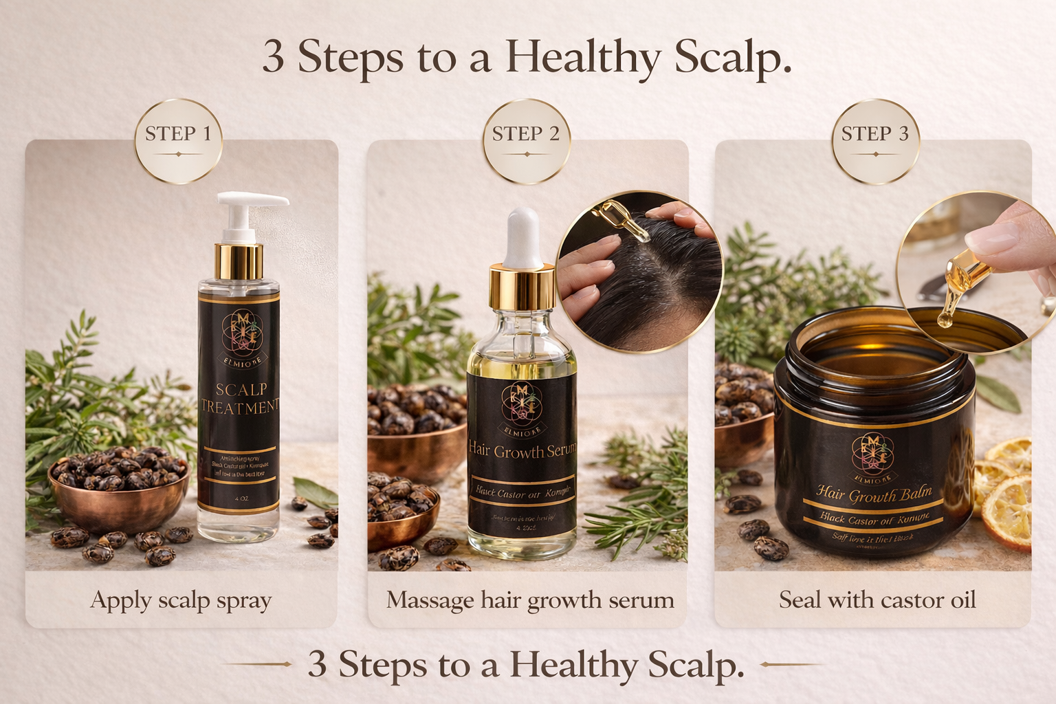 Ensemble Elmiore pour un cuir chevelu sain