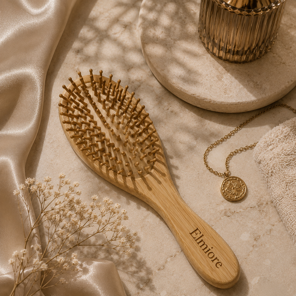 Elmiore Luxury Bamboo Detangling Brush