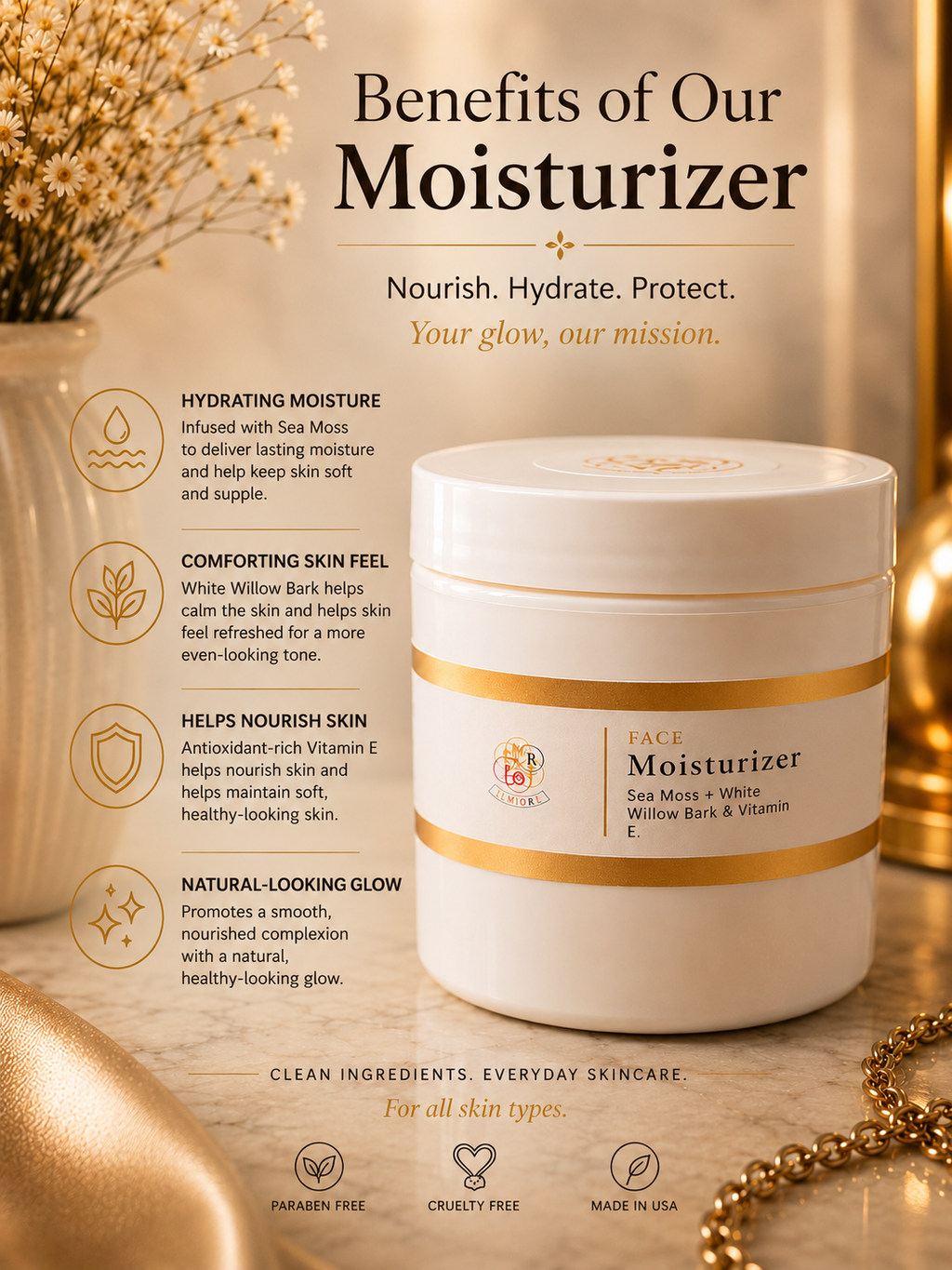 Gel Facial Hidratante de Musgo Marino