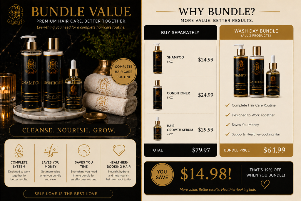 Wash Day Hair Bundle with Black Castor Oil
