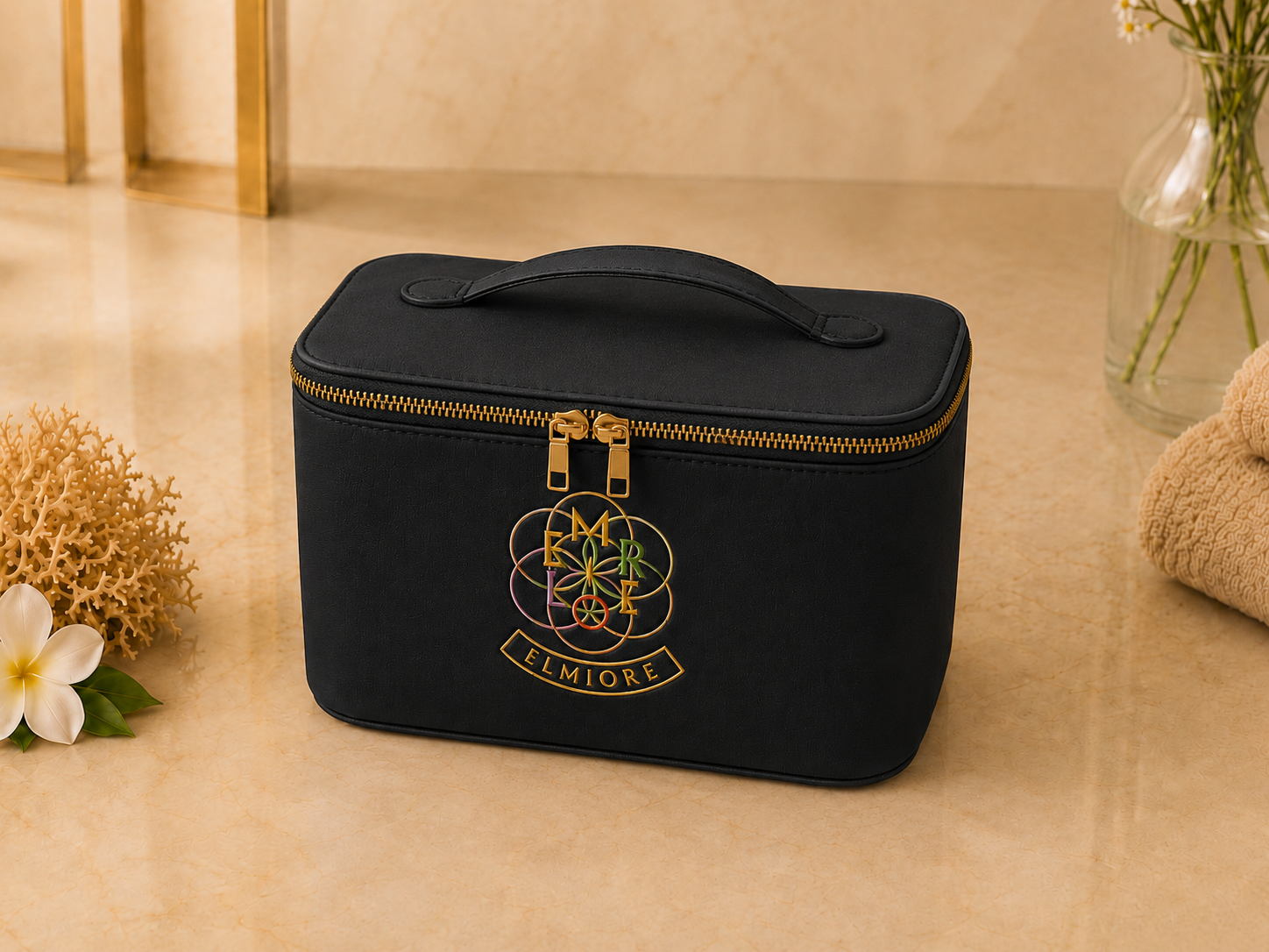 Luxury Elmiore Black Cosmetic Bag