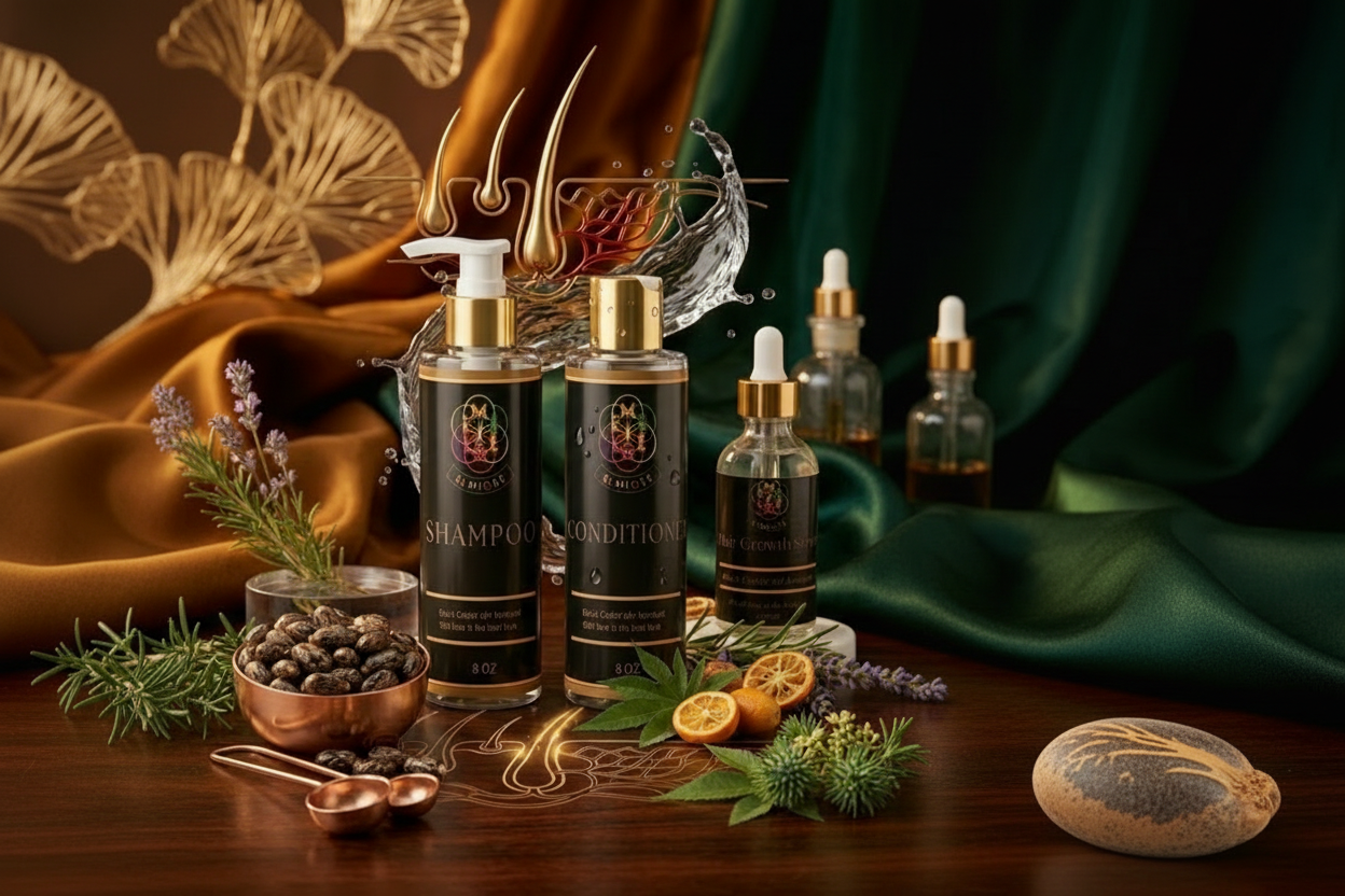 Ensemble Elmiore pour la croissance des cheveux le jour du lavage